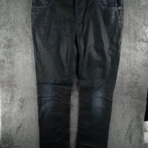 Nudie Jeans Men Denim Trousers Designer Size 33x32 Black Thin Finn Black Coated